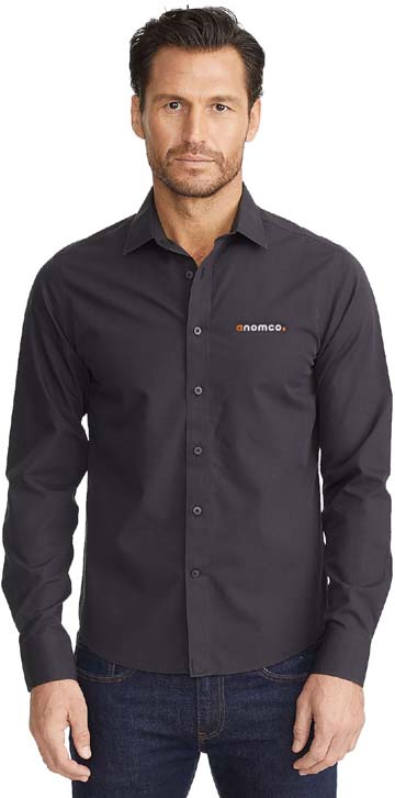 UNTUCKit Black Stone Slim Fit 100% Cotton Long Sleeve Men's Dress Shirt - Wrinkle Free