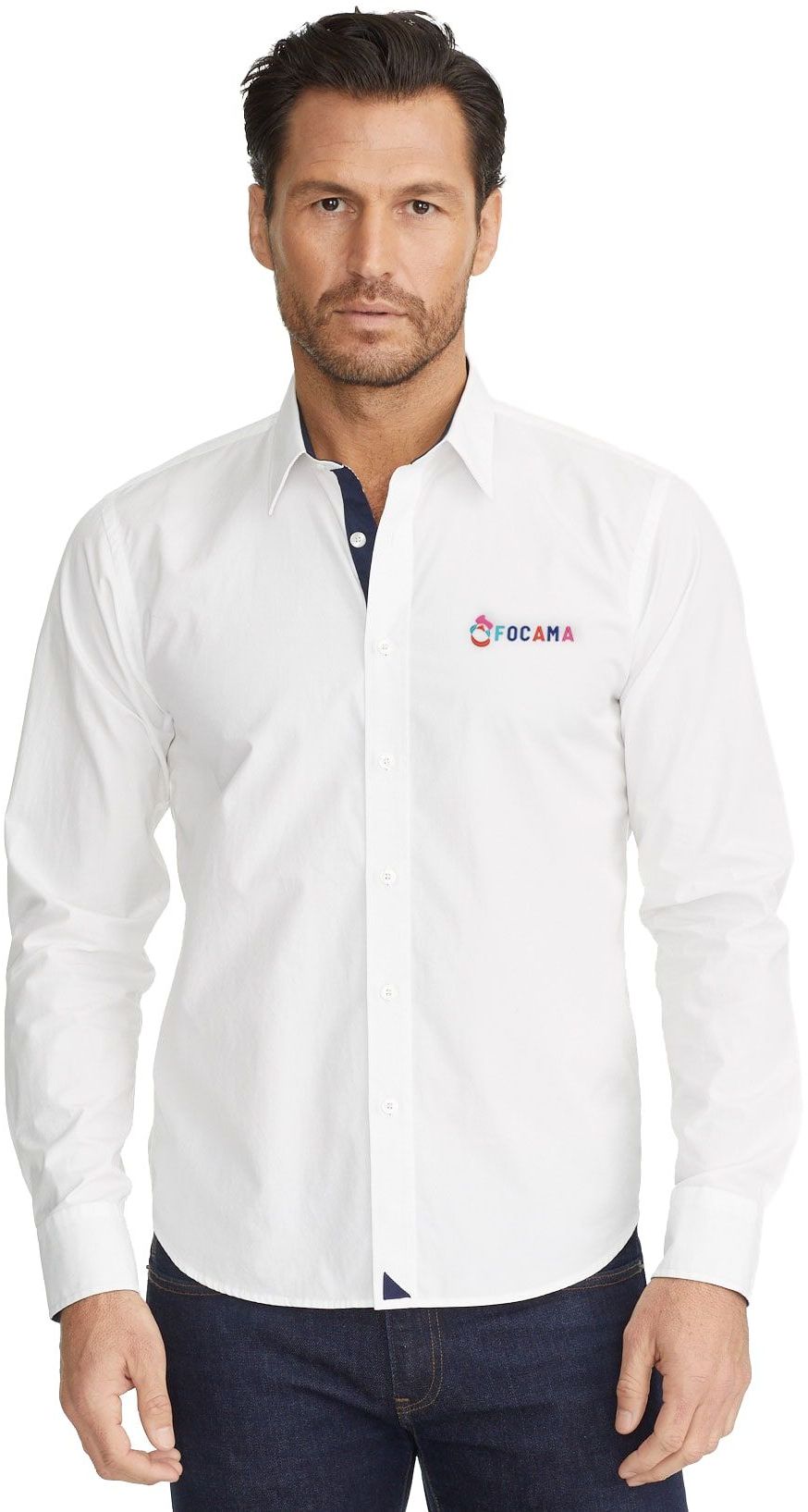 UNTUCKit Las Cases Classic Fit Multi-Color Contrast 100% Cotton Long Sleeve Men's Dress Shirt - Wrinkle Free