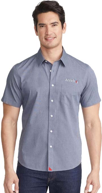 UNTUCKit Petrus Classic Fit 100% Cotton Short Sleeve Men's Dress Shirt - Wrinkle Free