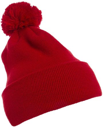 Yupoong Adult Unisex Cuffed 100% Hypoallergenic Acrylic Knit Beanie with Pom Pom Beanie