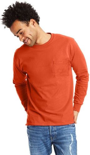 Hanes Men's 6-ounce. Authentic-T Long-Sleeve Pocket T-Shirt
