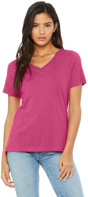 Bella + Canvas Ladies' 4.2 oz 100% Cotton Relaxed Jersey V-Neck Short Sleeve T-Shirt
