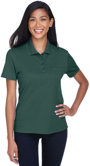 Core 365 Ladies' Origin Performance 4.1 oz 100% Polyester Moisure-Wicking Pique Polo Shirt with Pocket