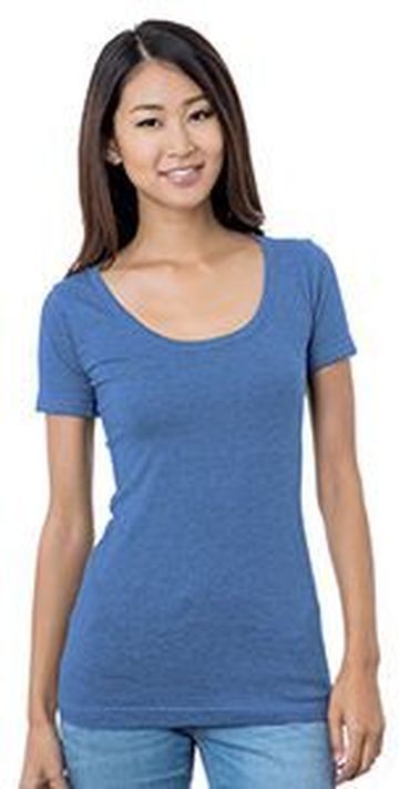 Bayside Junior's 4.2-ounce., Fine Jersey Wide Scoop Neck T-Shirt