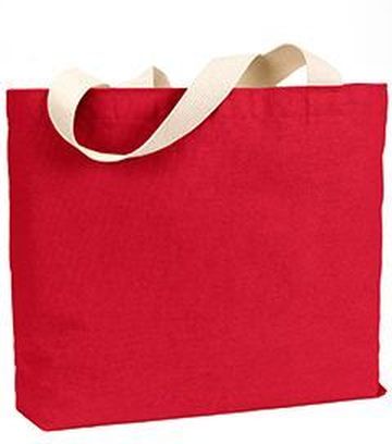 Bayside 12-ounce., 100% Cotton Canvas Jumbo Tote Bag - 20"w x 14 1/2"h x 4 1/2"d