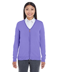 Devon & Jones Ladies' Manchester Fully-Fashioned Full-Zip Cardigan Sweater