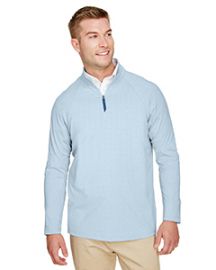 Devon & Jones CrownLux Performance Men's Clubhouse Micro-Stripe Quarter-Zip