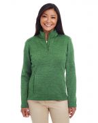 Devon & Jones Ladies' Newbury Melange Fleece Quarter-Zip