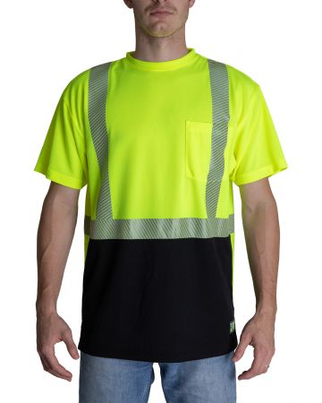 Berne Unisex Hi-Vis Class 2 Color Blocked Pocket T-Shirt