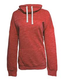 J America Ladies' Melange Fleece Cowl Neck Sweatshirt