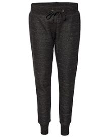 J America Ladies' Melange Fleece Jogger Pant