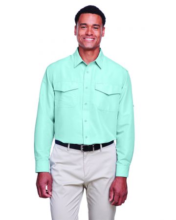 Harriton Men's Key West Long-Sleeve Performance Staff Shirt