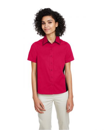 Harriton Ladies' Flash IL Colorblock Short Sleeve Shirt