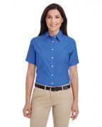 Harriton Ladies' Short-Sleeve Oxford with Stain-Release