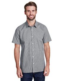 Artisan Collection by Reprime Mens Microcheck Gingham Short-Sleeve Cotton Shirt