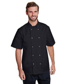 Artisan Collection by Reprime Unisex Studded Front Short-Sleeve Chef's Coat
