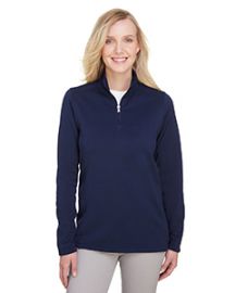 UltraClub Ladies' Coastal Pique Fleece Quarter-Zip