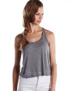 US Blanks Ladies' Sheer Cropped Racer Tank