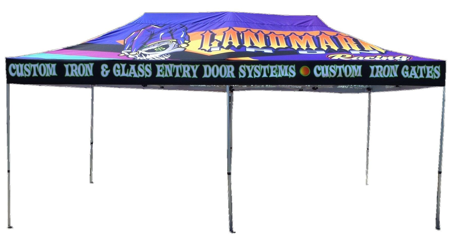 Pop-Up Tent  (Full Digital Print on Top an Sides) with steel frame - 10' X 20'