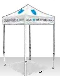 Pop-Up Tent in White With Steel Frame (Full Digital Print on Top an Sides) 5 X 5