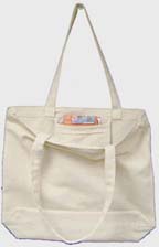 Recycled Cotton Canvas Fashion Tote Bag - 16" W x 15 1/2" H x 4" D