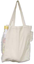 Recycled Cotton Canvas Book Tote Bag - 12 1/2" W x 15" H x 3" D