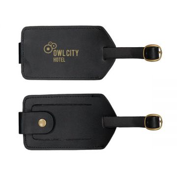 Recycled Bonded Leather Rectangular Luggage Tag