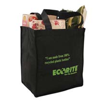 Recycled RPET Shopper Grocery Tote Bag - 12"W × 14"H × 8"D