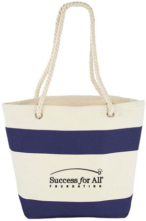 Capri Stripes 12oz Cotton Canvas Shopper Tote Bag - 13.25" x 18" x 6.75"