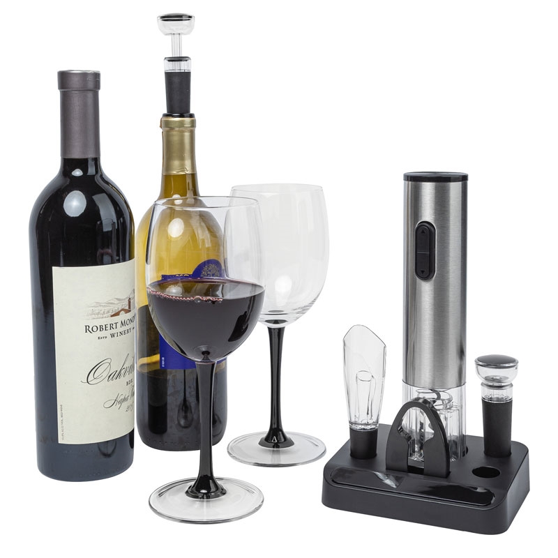 Carignan 6-Piece Electric Wine Set - 5 1/8" W x 9 1/8" H x 4" D