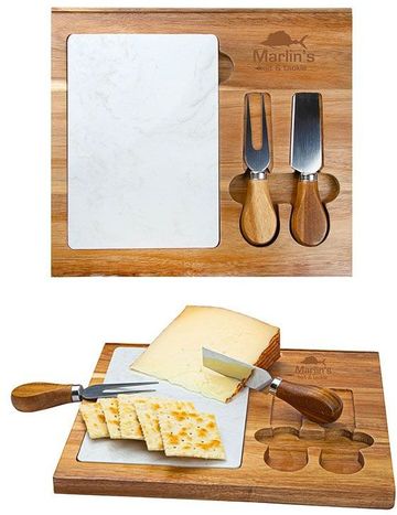 Carson 4-Piece Acacia Wood Cheese Set - 9.875" W x 0.5625" H x 8.75" D