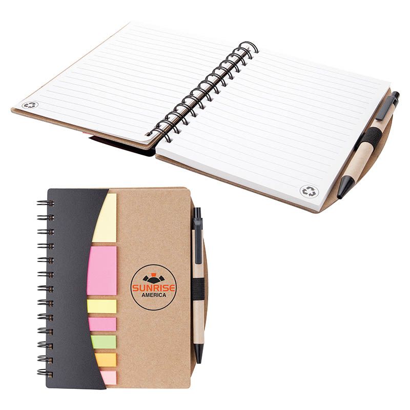 Eco-Friendly Broome Mini Journal with Pen, Flags & Sticky Notes